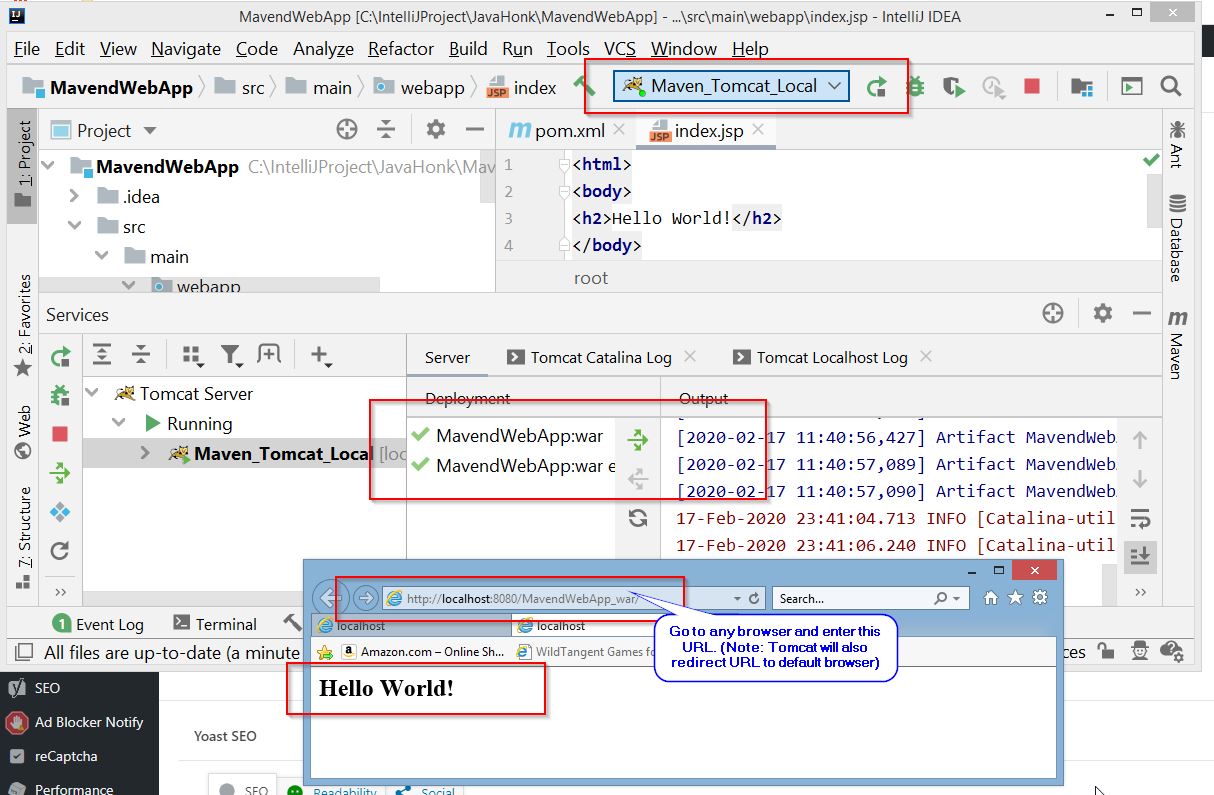 Configure Tomcat Intellij