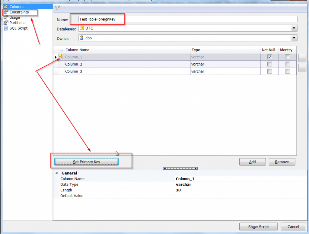 Create Table Foreign Key 